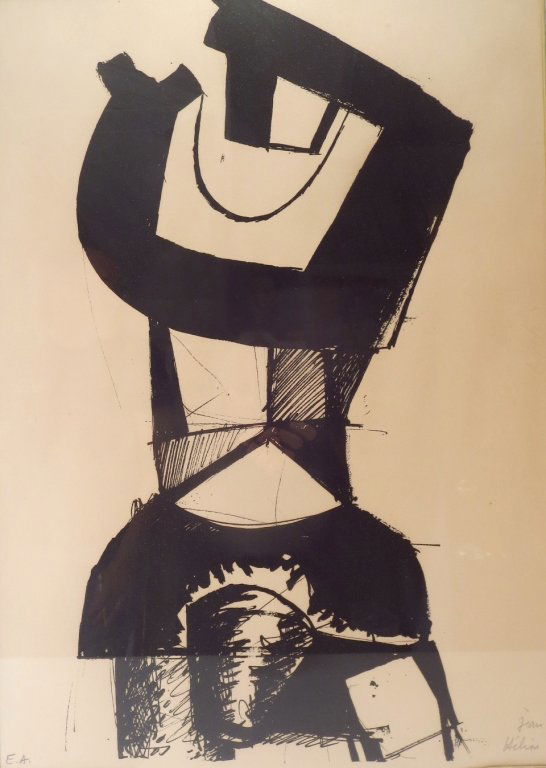 Jean Helion, Fr.,1904-1987,"Figure Dressée" Litho: Jean Helion, French.,1904-1987, "Figure Dressée" Lithogrpah, pencil signed and noted E.A. for artist's proof (JNEU8005) {TC} Property Title: Measurements: 26 x 19 in, framed 33 x 25