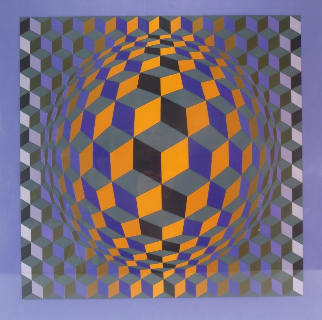 Vasarely, 1906-1997, Orb in Cube, Screenprint (1 of 6)
