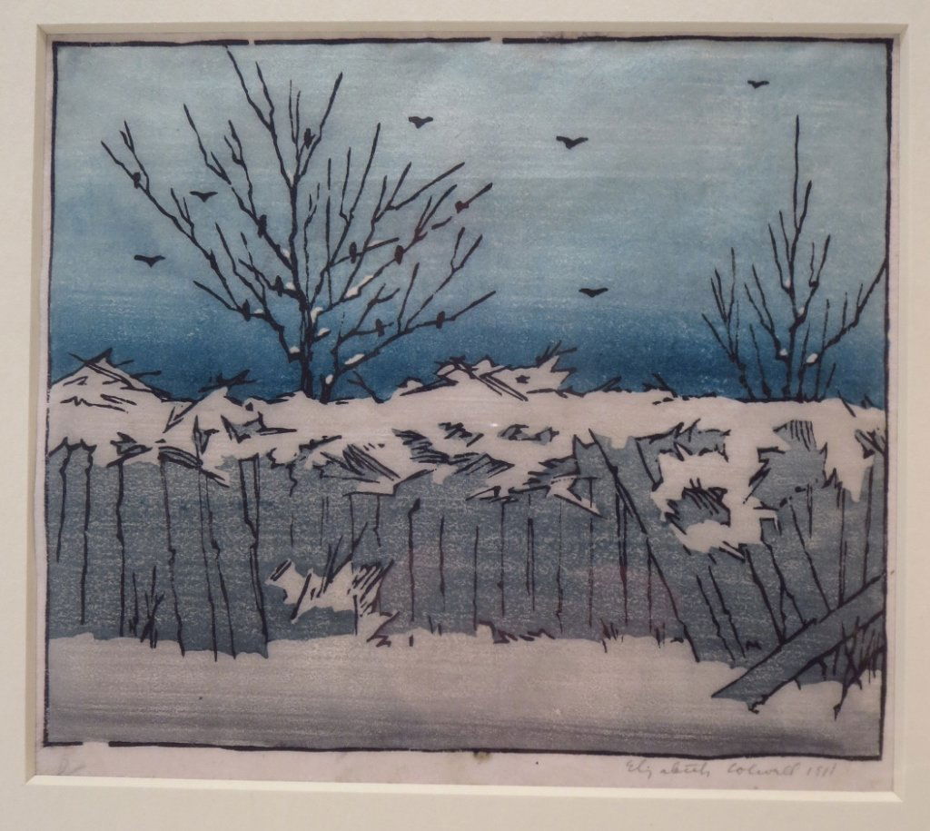 E. Colwell,  Winter Scene, 1911, Woodblock Print. (1 of 7)