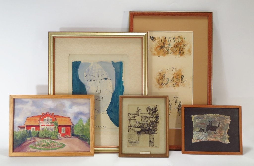 Madeleine Pyk, Swe., b.1934, 5 Misc. Artworks (1 of 10)