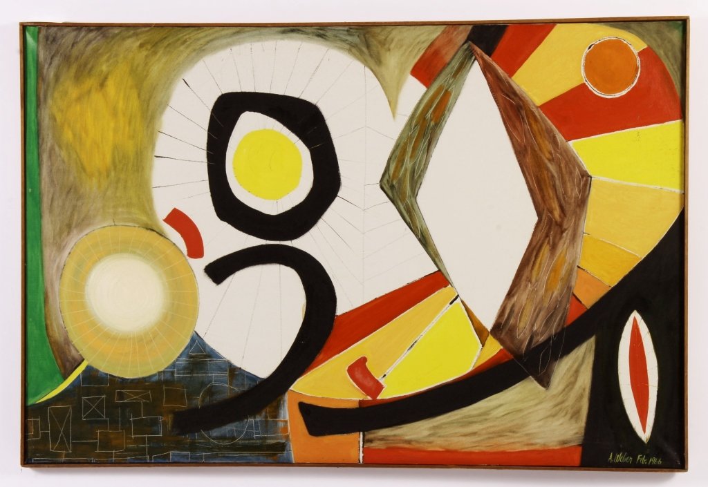 Arnold Weber, Am., Abstract Orbs O/C (1 of 5)