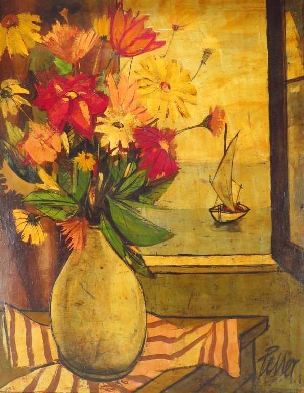 C. Levier, "Fleurs sur La Mer", O/C, Signed. (1 of 7)