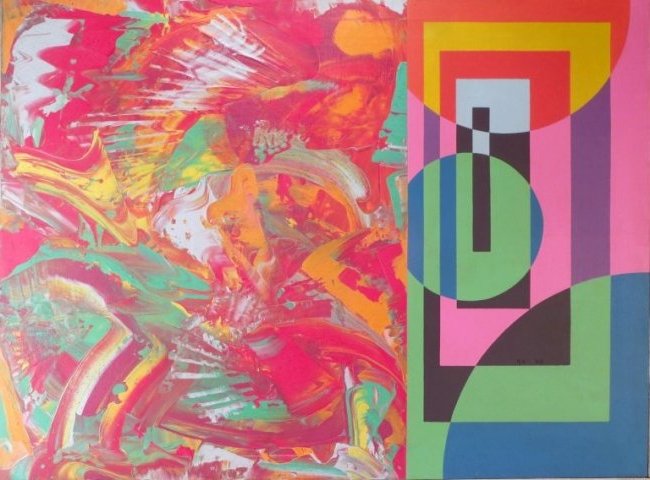 Richard Nelson, Abstract Painting, O/C, Signed. (1 of 6)