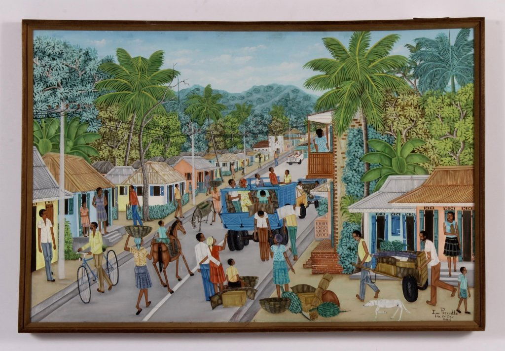 Emmanuel Pierrette, Tropical Streetscape, o/c (1 of 6)