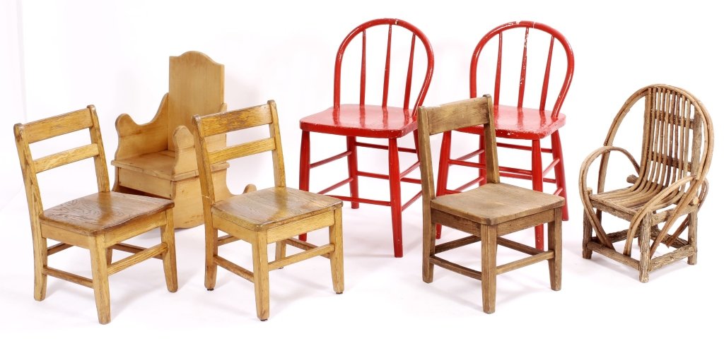 Group of 7 Children's Chairs, 20th C. (1 of 6)