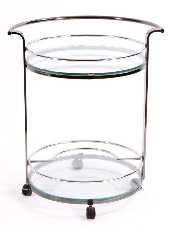 Chromed Steel Circular Bar Server on Wheels (1 of 5)