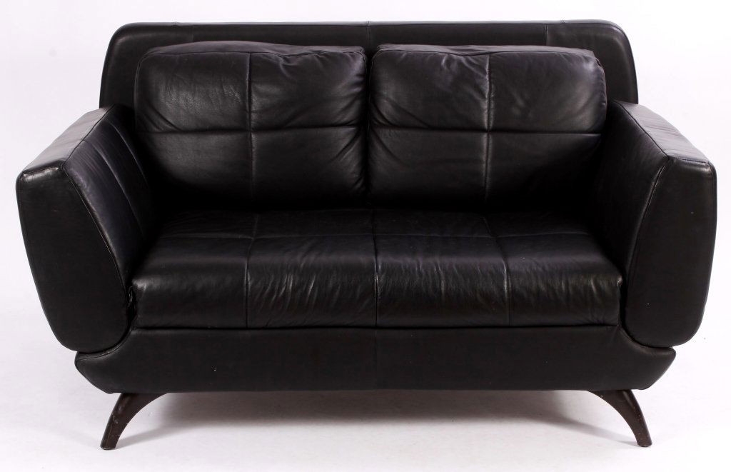 Nocoletti Italy Black Leather Sofa (1 of 6)