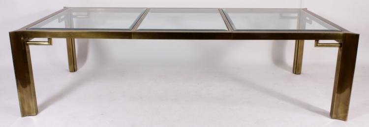 Custom Modern Brass/Glass Dining Table, 20th C. (1 of 10)