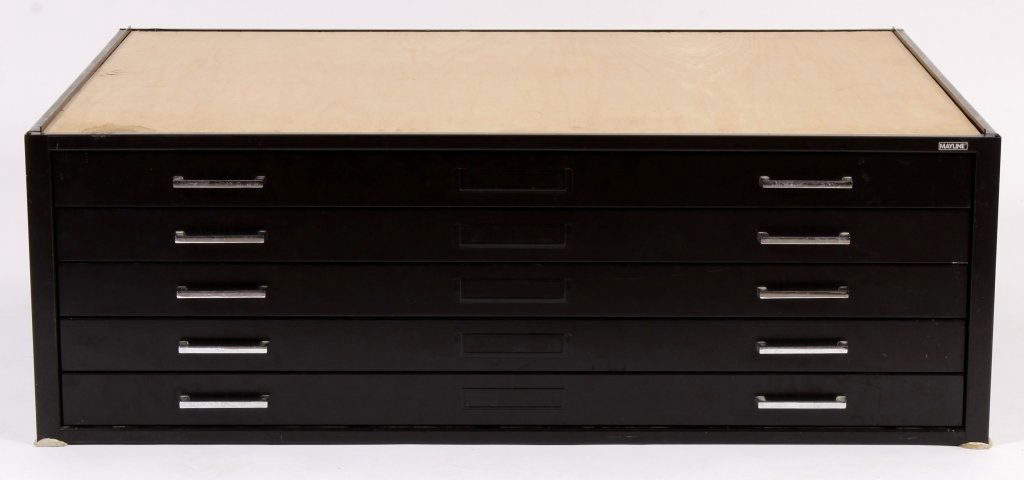 Metal Five Drawer Flat Document File Cabinet (1 of 4)