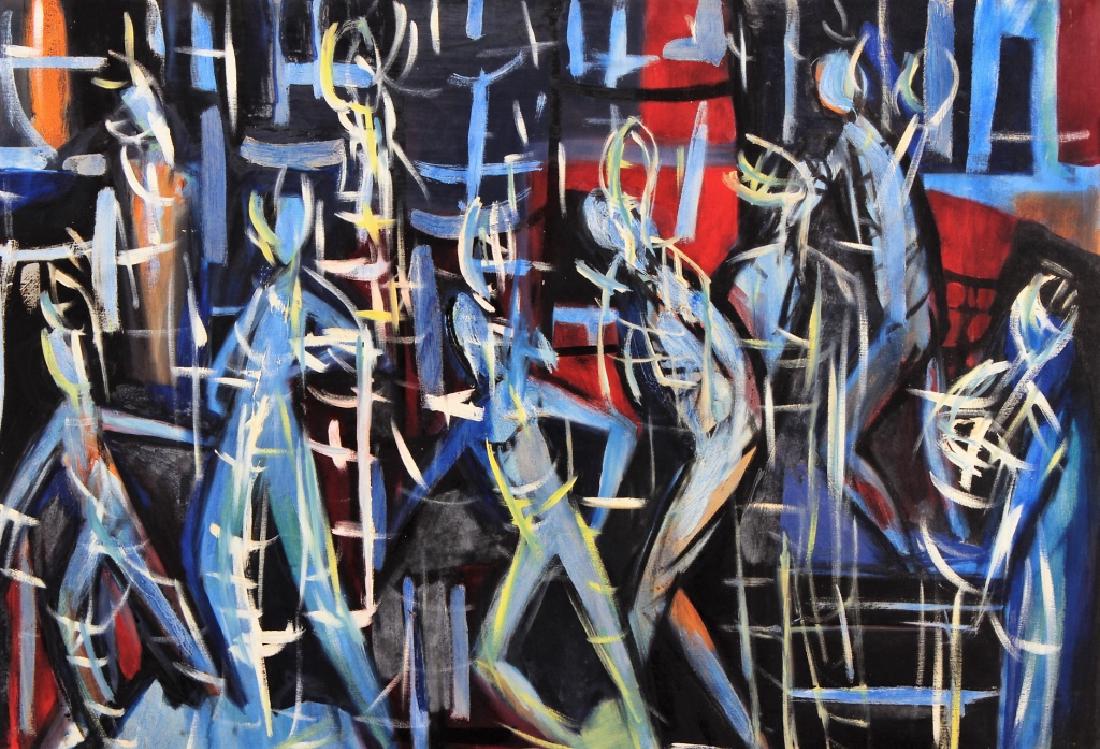 Arnold Weber, 1931-2010, Blue Figures, o/c (1 of 8)