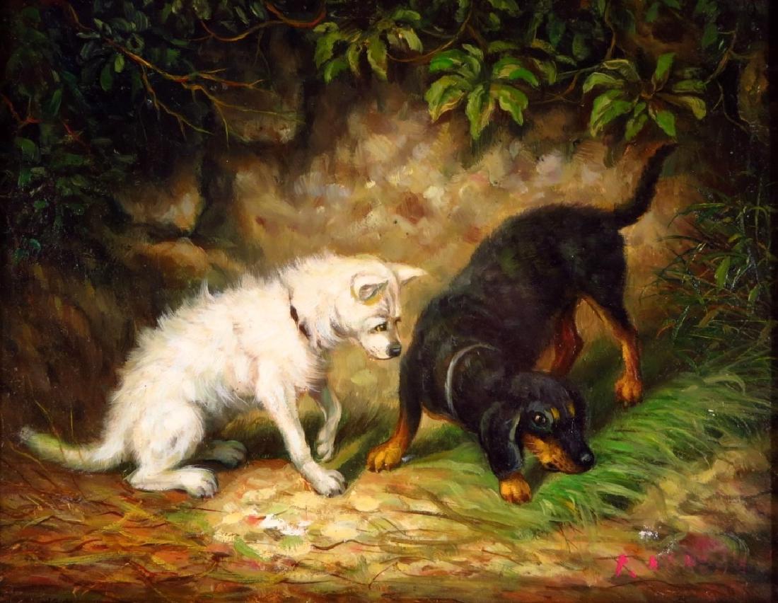 Group of 4 Dog Portraits,oil on canvas,board (1 of 10)