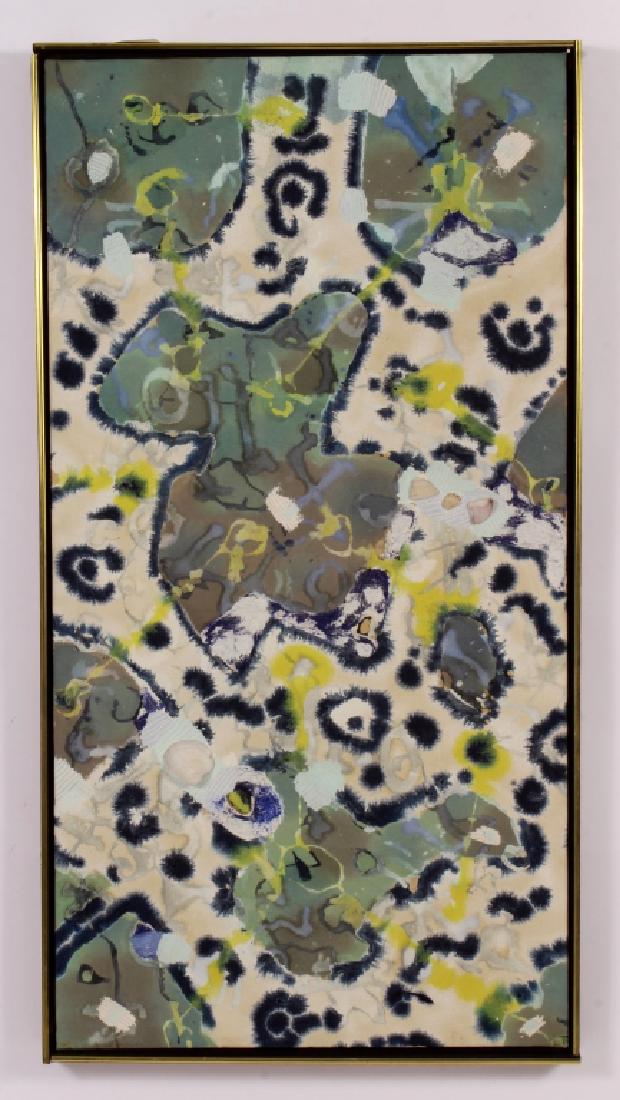 Modern Expressionist, 20th C., paint/shells: Modern Expressionist,20th C., paint with applied seashells on canvas, verso signed "Gibbs" along stretcher (AMYG8107){MM} From the Collection of Amy Greene, NYC. “Greene, 83, was one of Monroe's clo