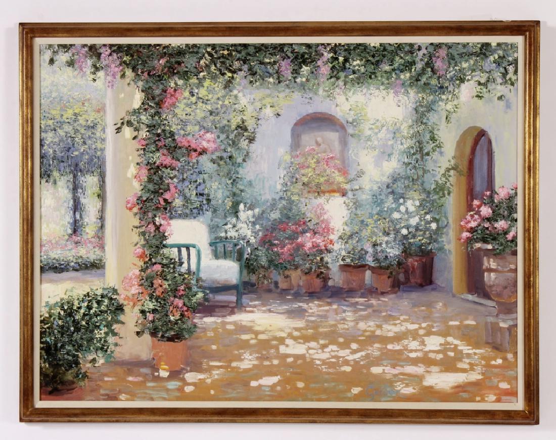 H. Gordon, Impressionist Garden Patio, O/C (1 of 6)