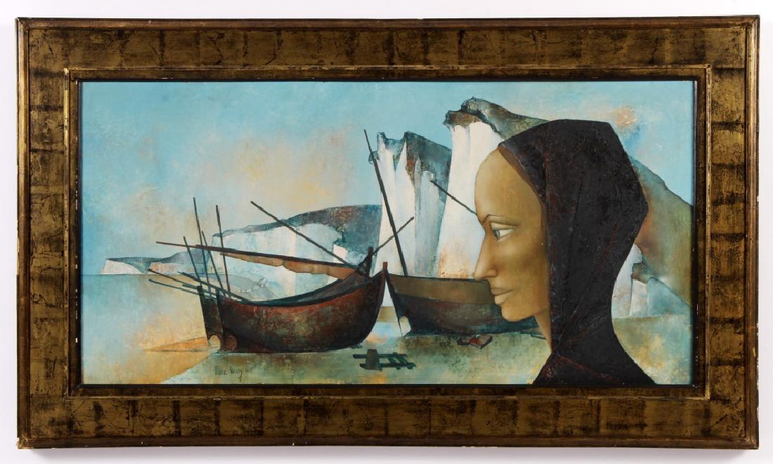 Pierre Henry Profile of Woman w/ Boats O/B 1960 (1 of 9)