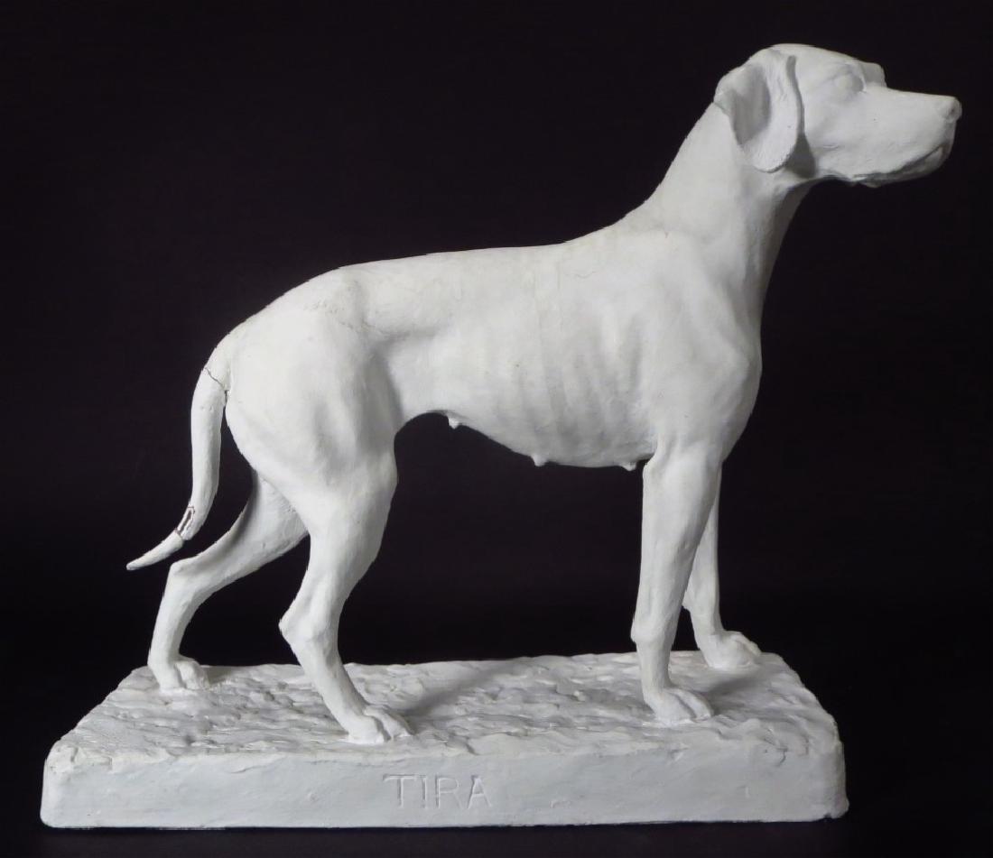 G. V. Braun Dog Sculpture Plaster 1925 (1 of 6)