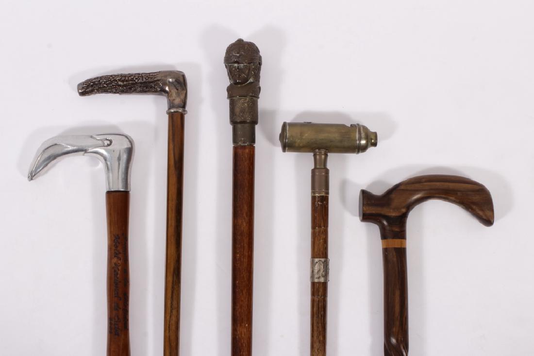 Mixed Group 5 Walking Sticks, Sterling, Brass (1 of 8)