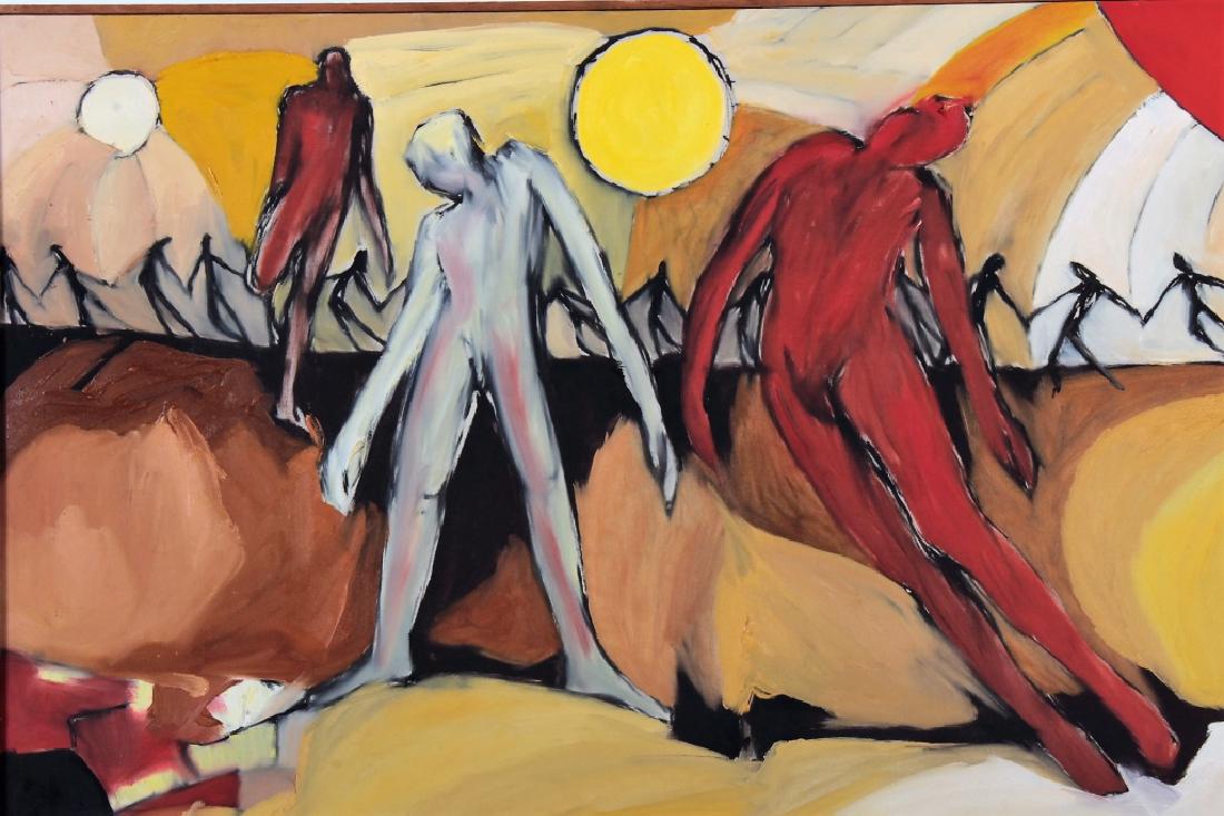 Arnold Weber, 1931-2010,  Red/White Figures, O/C (1 of 9)