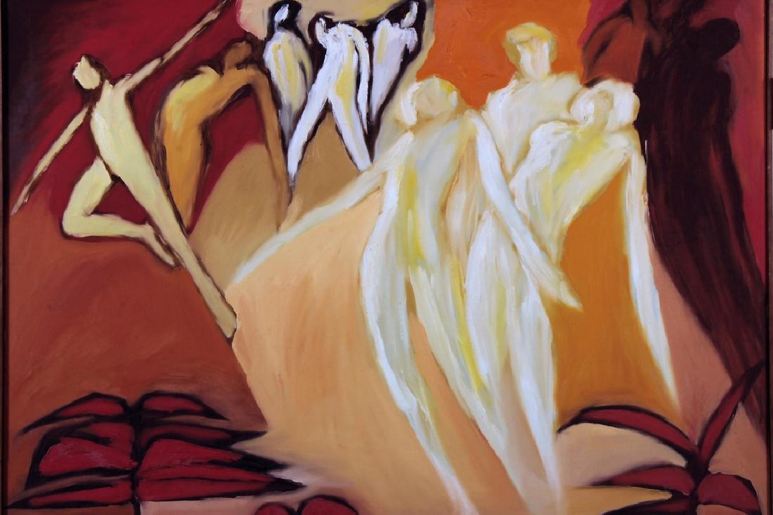 Arnold Weber, 1931-2010,  Figures/Plants, o/c (1 of 7)