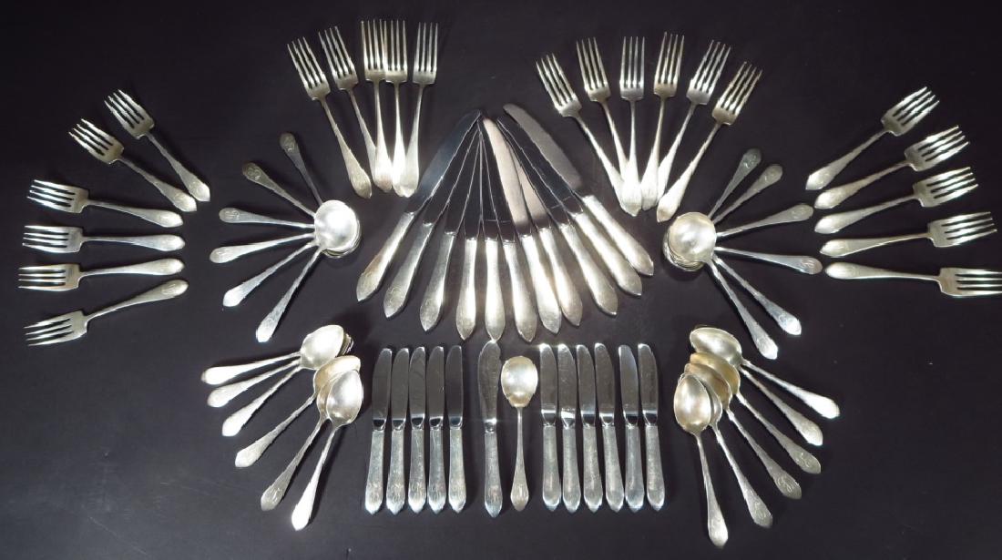 Sterling silver flatware, partial service for 12 (1 of 4)