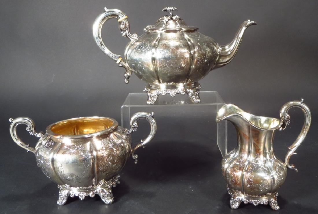 Victorian Sterling silver 3 pc. teaset (1 of 6)