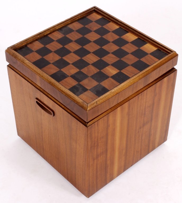 Mid Century Modern Lane Walnut Rolling Cube (1 of 4)