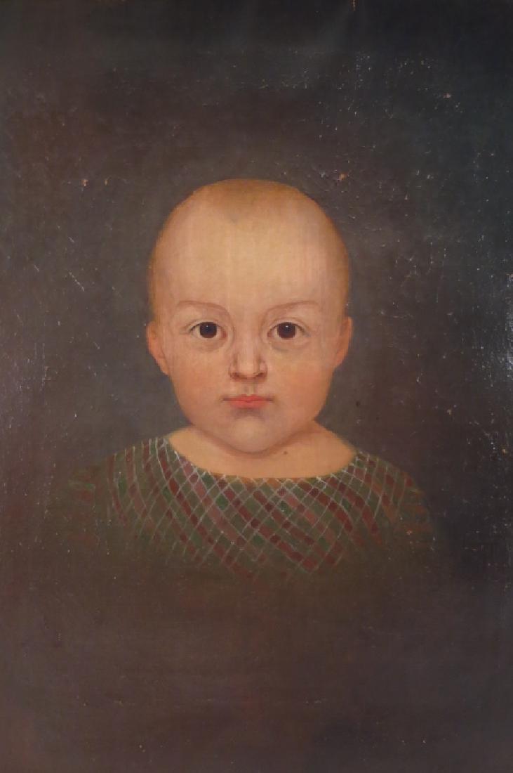 American School, 19th C., Portrait of Child, O/C (1 of 5)