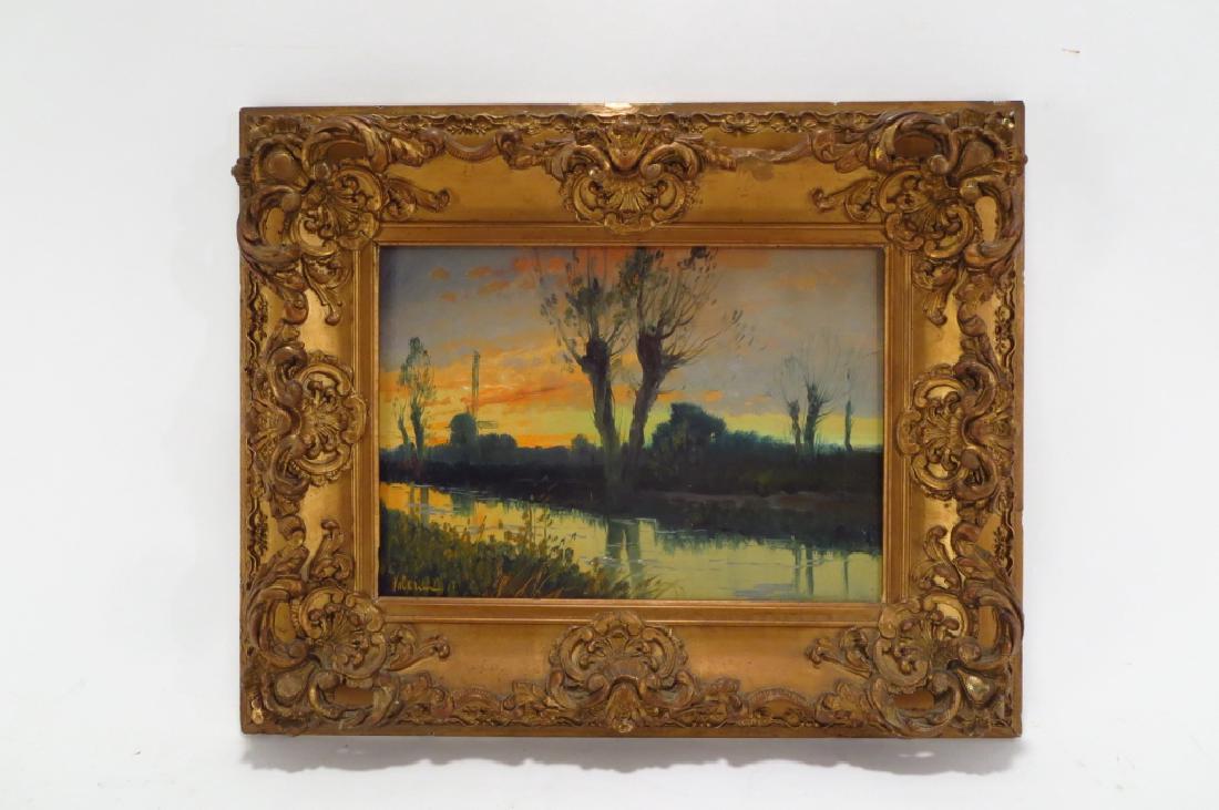 Windmill at Sunset signed Valerin, O/C (1 of 7)