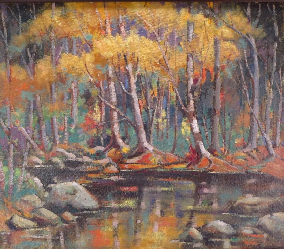 Herbert Steinke, "Golden Birches" O/B, Signed (1 of 7)