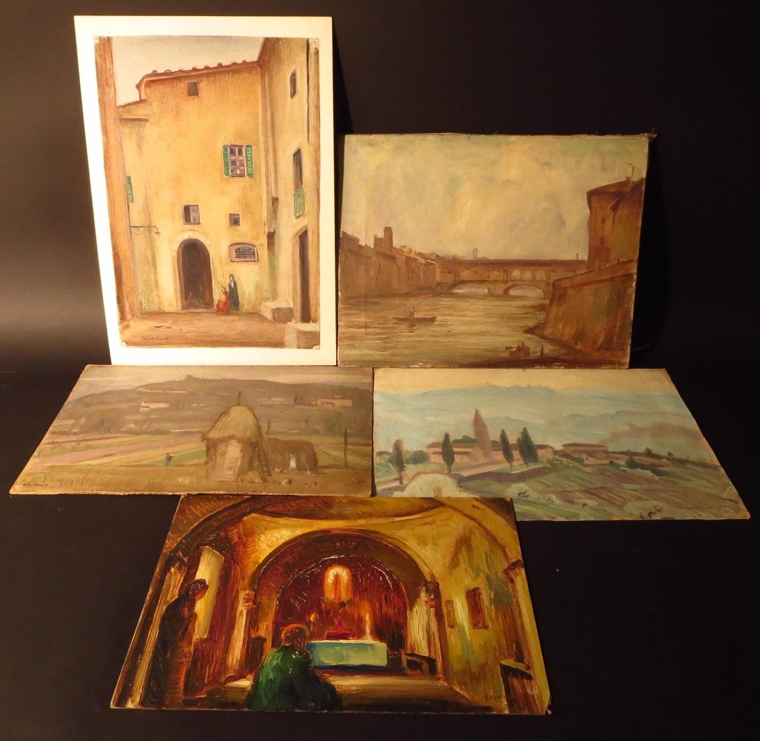 Lot 5 Eliot Clark 1883-1990 Italy Landscapes o/c (1 of 7)