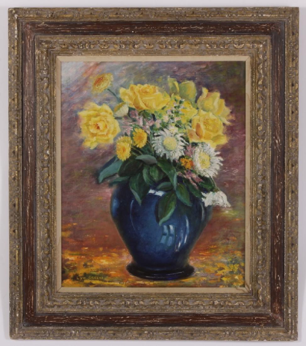 Lyn Greene, Am., Mid-20th, Yellow Flowers, O/C (1 of 6)