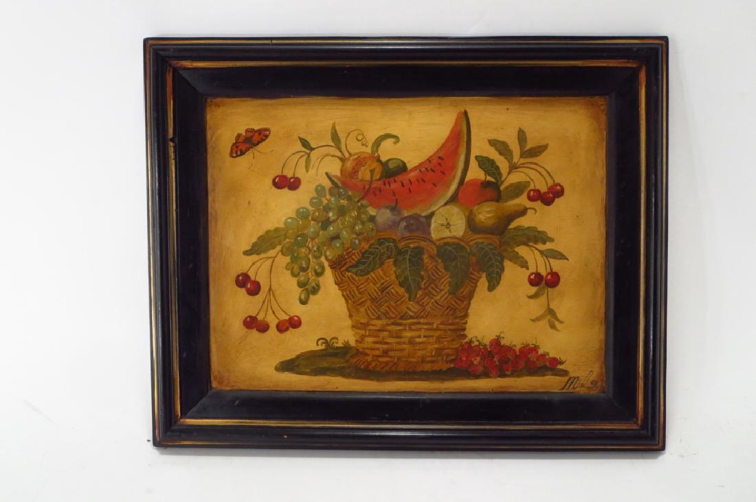 Still Life, Basket of Fruit O/B "Mid.91." (1 of 4)