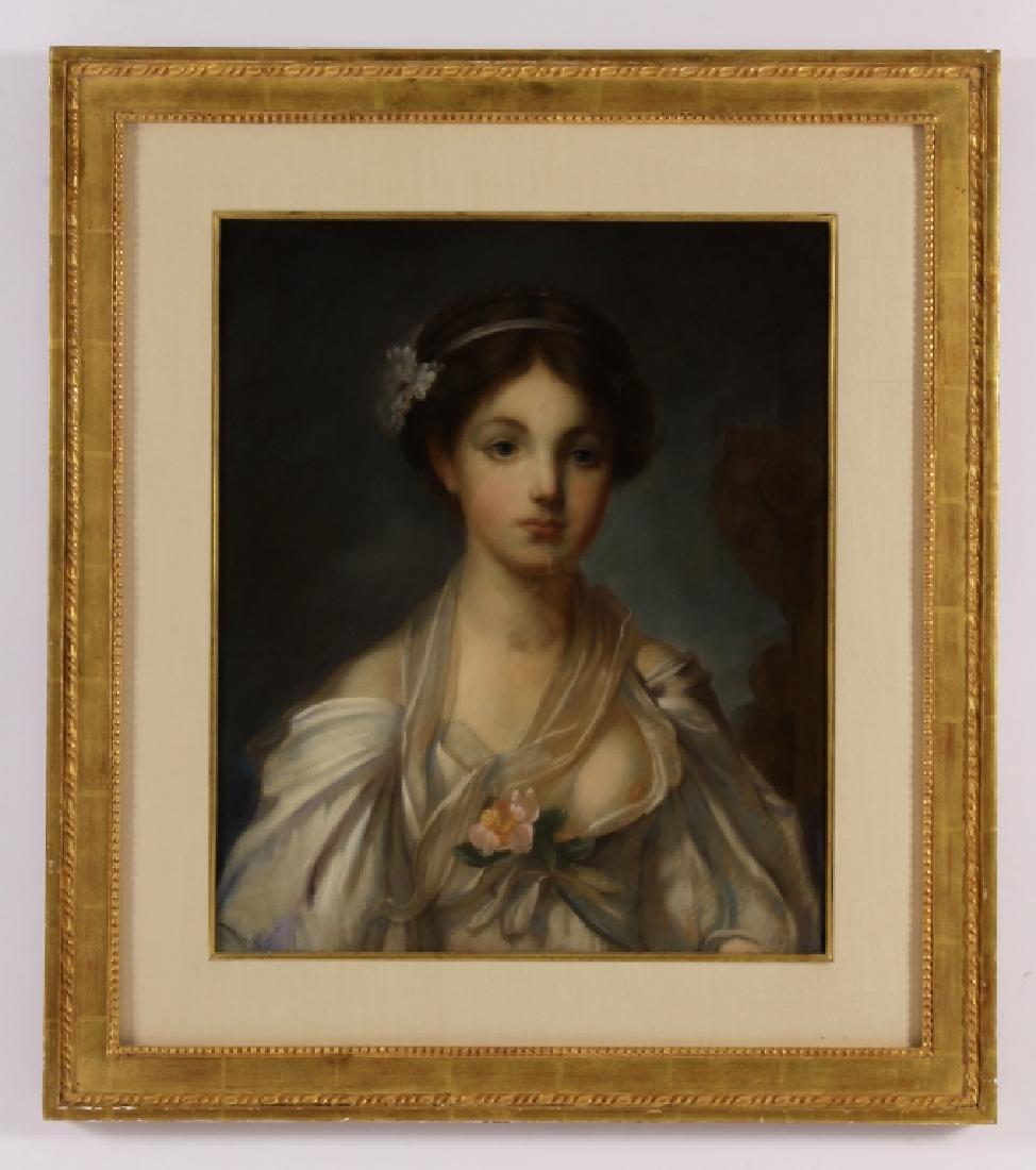 French School, Portrait of Young Girl, P/P, 19 C. (1 of 7)