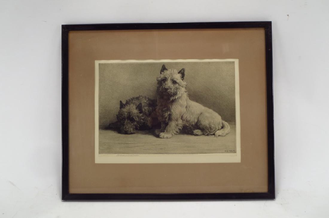 Herbert Thomas Dicksee, Br., Scotties, etching (1 of 5)