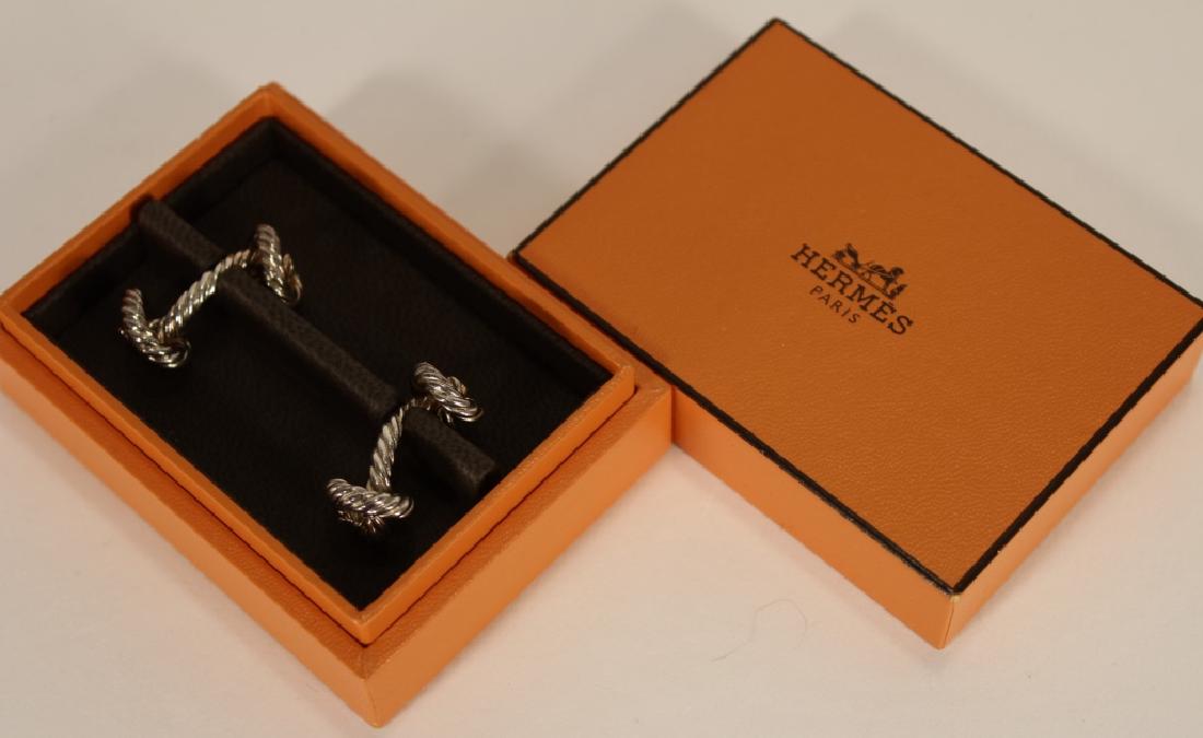 Pr. of Hermes Noeuds Sterling Silver Cufflinks (1 of 2)
