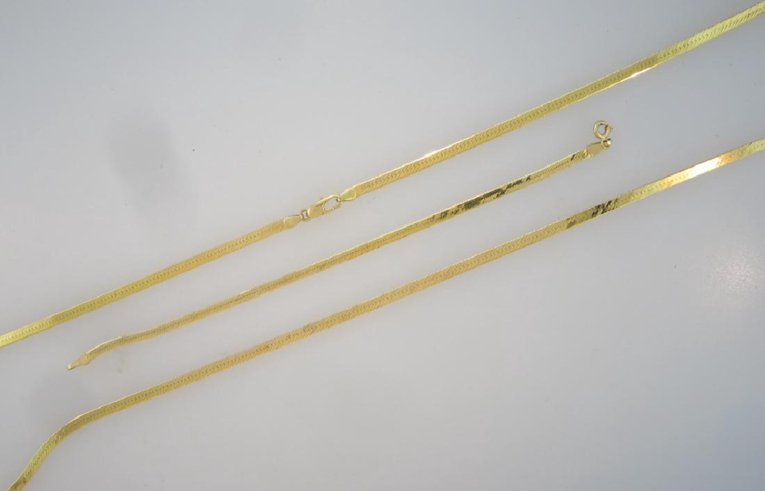 14 kt Gold Necklace & Bracelet Flat Herringbone (1 of 5)