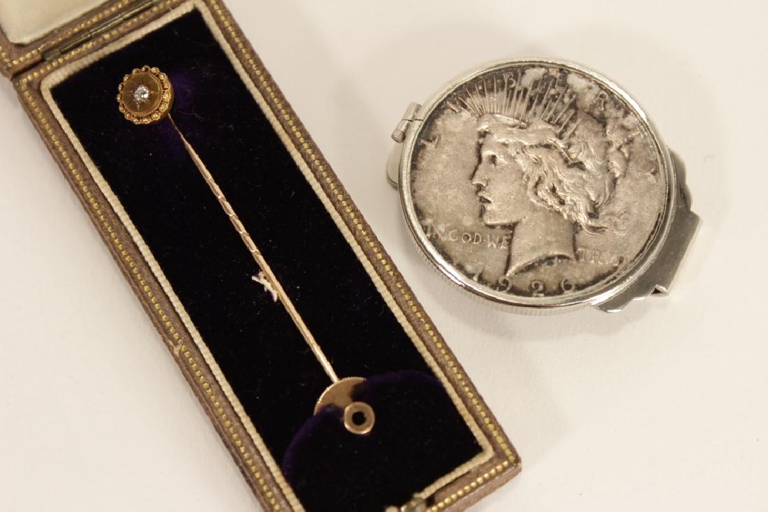Vintage Stickpin and Peace Dollar Money Clip (1 of 4)