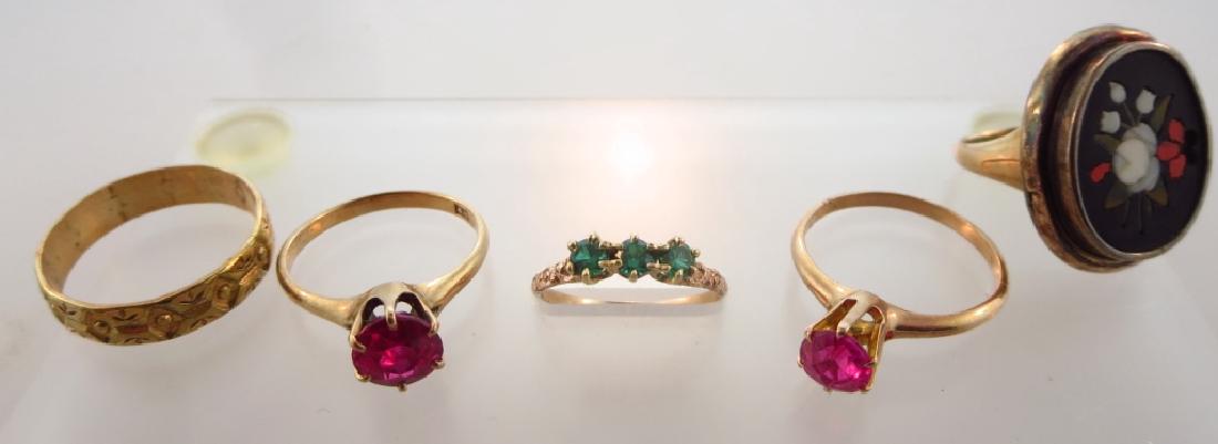 Lot of Five 10k Gold Rings (1 of 7)