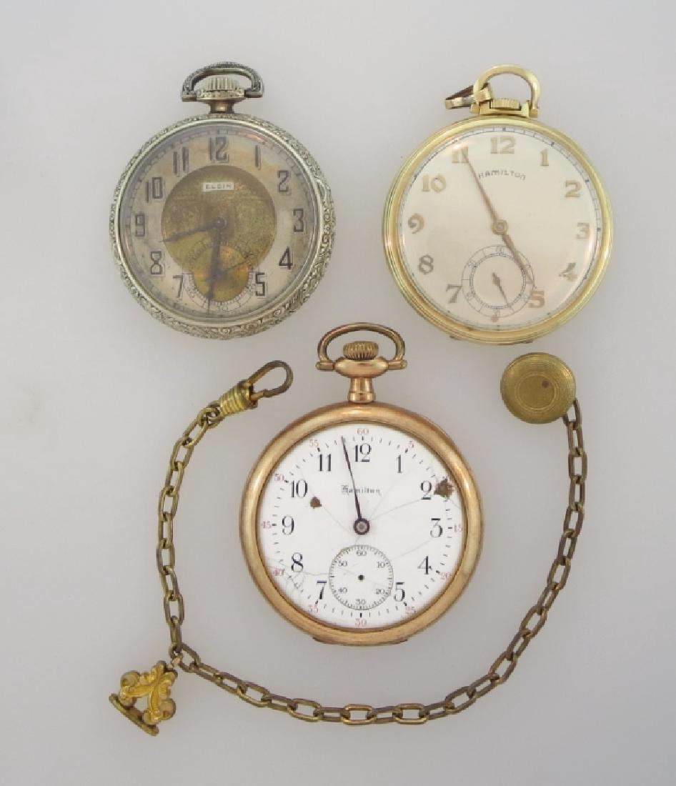 Three Pocket Watches & Watch Chain (1 of 6)