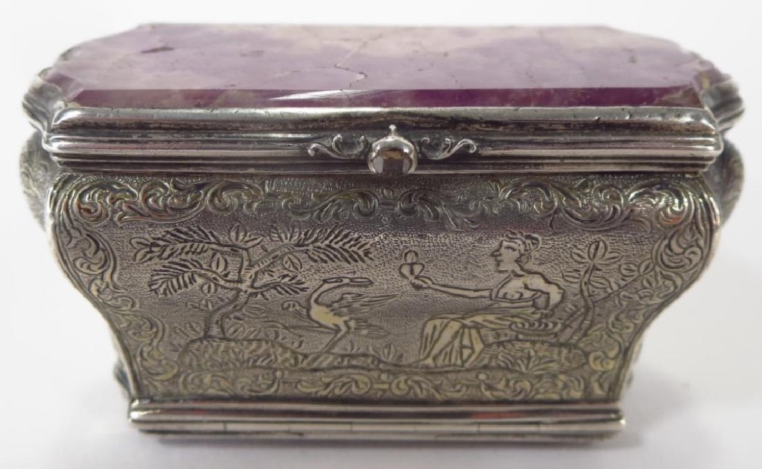 17th c. Continental Silver and Amethyst Casket (1 of 9)