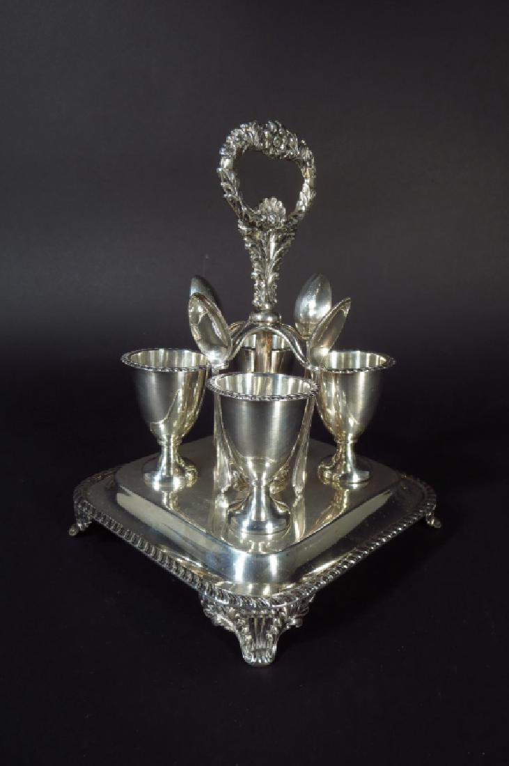 Sterling Silver Coddled Egg Caddy, English 20th C. (1 of 7)