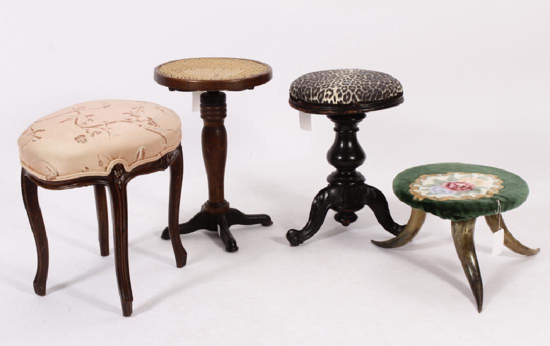 Group of 4 Stool Seats,L.19th- 20th C. (1 of 4)