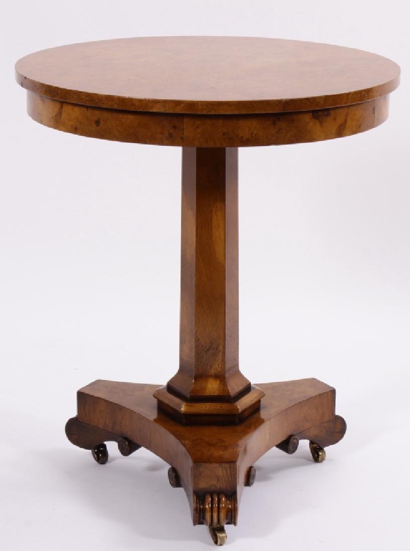Round Burled Yew Wood Occasional Table (1 of 5)