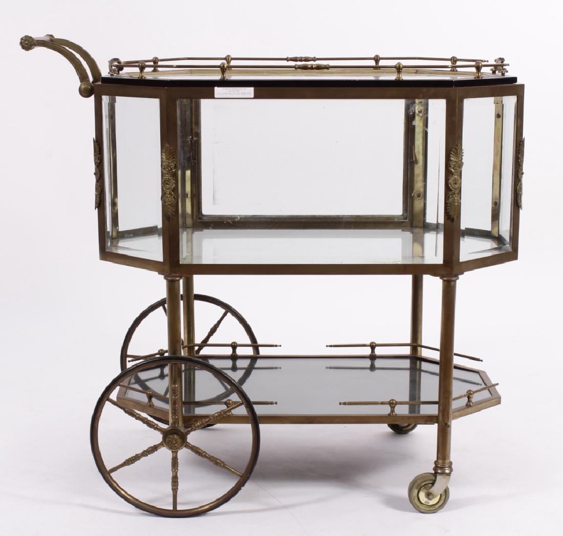 Brass and Glass Serving Cart with Tray Top (1 of 4)