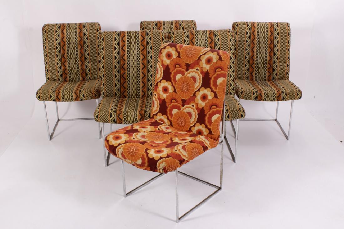 Set of 6 Midcentury Chrome Chairs, Original Fabric (1 of 4)