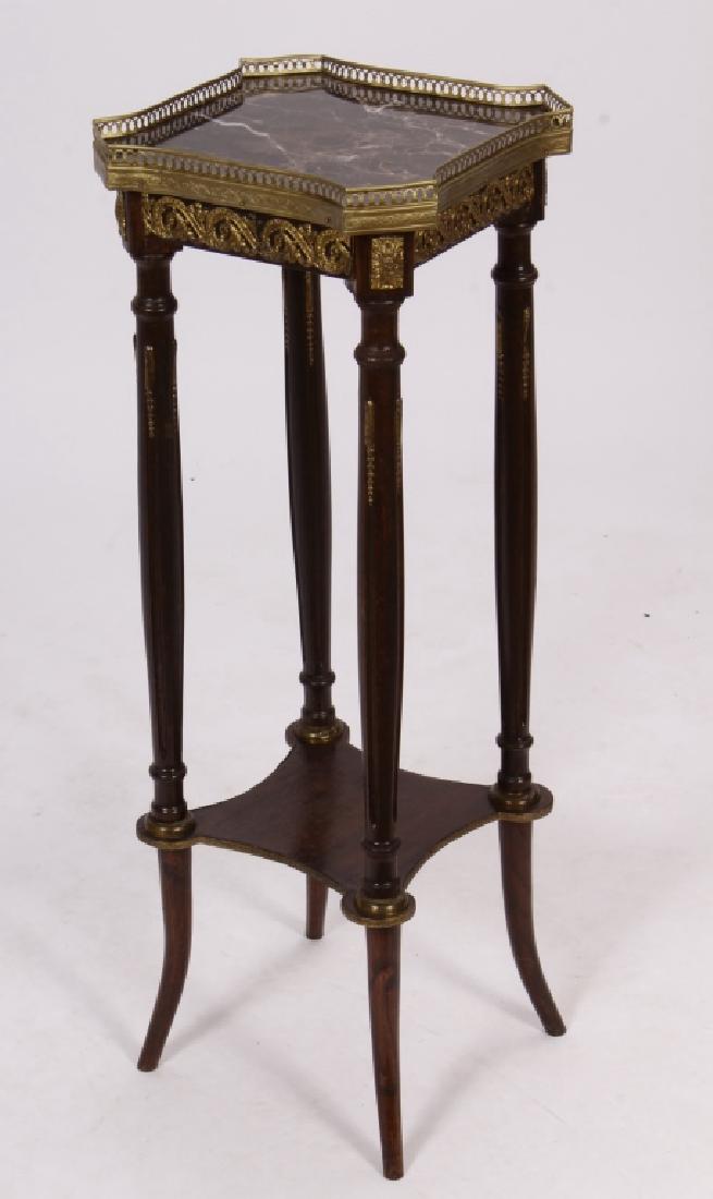 Italian Marble Top Pedestal with Brass Mounts (1 of 4)