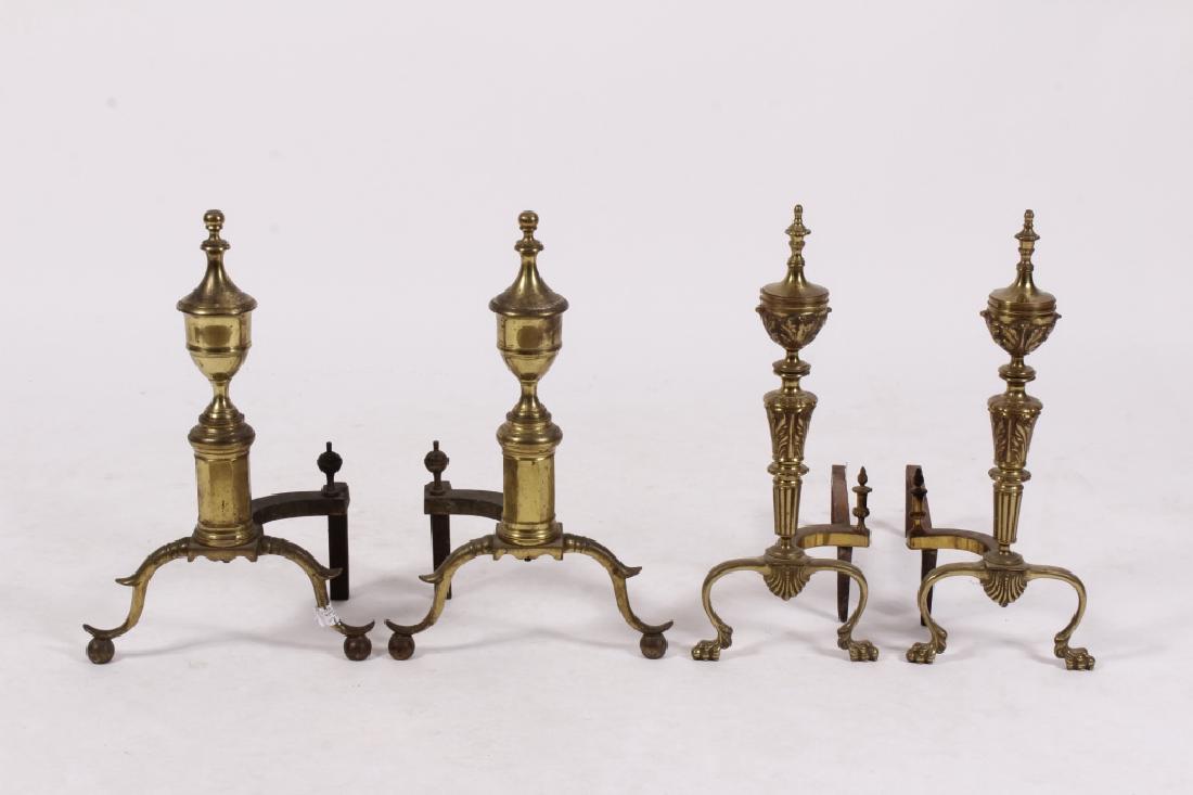 Two Pairs of Brass Andirons (1 of 3)