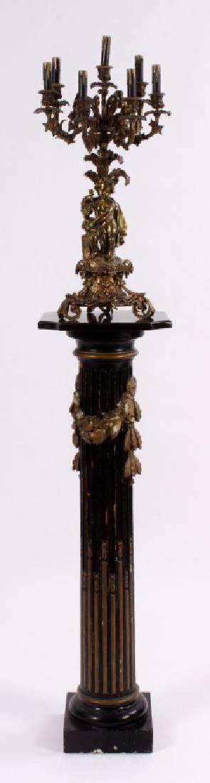 Carved and Painted Fluted Wood Pedestal (1 of 9)