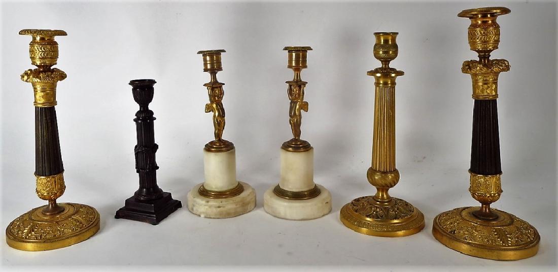 2 Prs. of Stone/Metal Candle Holders, L.19-20th C (1 of 5)