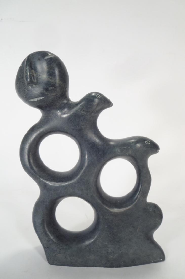 Inuit Soapstone Carving by G. Arlook, Men & Seals. (1 of 4)