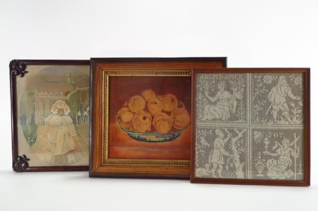 Three Folk Art Fabric Works, 19th/20th C (1 of 4)